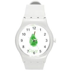 Pear Fruit Watercolor Painted Round Plastic Sport Watch (m) by Mariart