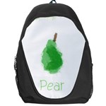 Pear Fruit Watercolor Painted Backpack Bag Front