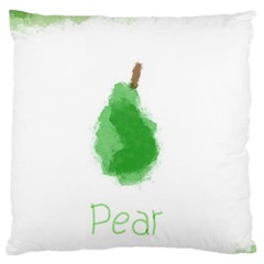 Pear Fruit Watercolor Painted Large Flano Cushion Case (one Side) by Mariart