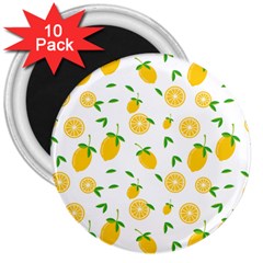 Illustrations Lemon Citrus Fruit Yellow 3  Magnets (10 pack) 