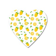 Illustrations Lemon Citrus Fruit Yellow Heart Magnet