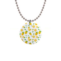 Illustrations Lemon Citrus Fruit Yellow 1  Button Necklace