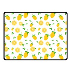 Illustrations Lemon Citrus Fruit Yellow Double Sided Fleece Blanket (Small) 