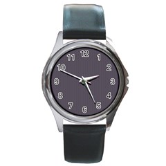 Dark Smoke Grey - Round Metal Watch by FashionLane