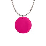 Deep Hot Pink - 1  Button Necklace Front