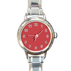 English Vermillion - Round Italian Charm Watch