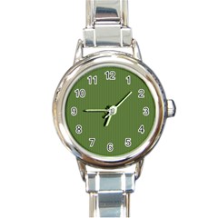 Crocodile Green - Round Italian Charm Watch