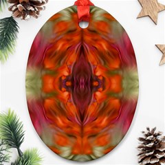 Landscape In A Colorful Structural Habitat Ornate Ornament (oval) by pepitasart