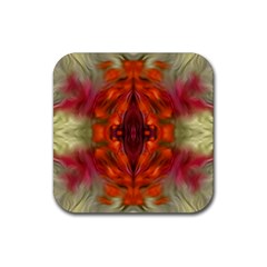 Landscape In A Colorful Structural Habitat Ornate Rubber Coaster (square)  by pepitasart