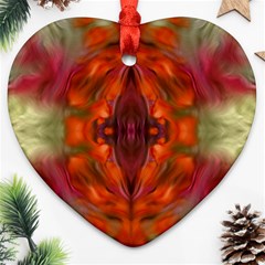 Landscape In A Colorful Structural Habitat Ornate Heart Ornament (two Sides) by pepitasart