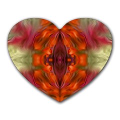 Landscape In A Colorful Structural Habitat Ornate Heart Mousepads by pepitasart