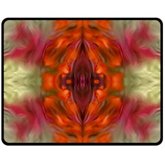 Landscape In A Colorful Structural Habitat Ornate Double Sided Fleece Blanket (medium)  by pepitasart