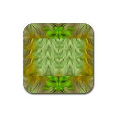 Landscape In A Green Structural Habitat Ornate Rubber Coaster (square)  by pepitasart