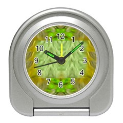 Landscape In A Green Structural Habitat Ornate Travel Alarm Clock by pepitasart