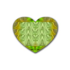 Landscape In A Green Structural Habitat Ornate Rubber Coaster (heart)  by pepitasart