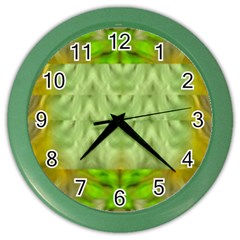 Landscape In A Green Structural Habitat Ornate Color Wall Clock by pepitasart