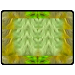 Landscape In A Green Structural Habitat Ornate Fleece Blanket (large)  by pepitasart