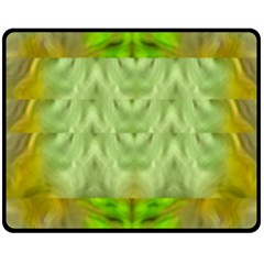 Landscape In A Green Structural Habitat Ornate Fleece Blanket (medium)  by pepitasart