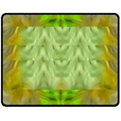 Landscape In A Green Structural Habitat Ornate Double Sided Fleece Blanket (medium)  by pepitasart