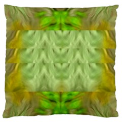 Landscape In A Green Structural Habitat Ornate Large Flano Cushion Case (one Side) by pepitasart