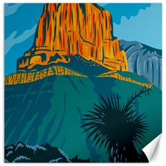 Guadalupe Mountains National Park With El Capitan Peak Texas United States Wpa Poster Art Color Canvas 12  X 12  by retrovectors