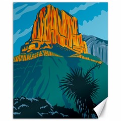 Guadalupe Mountains National Park With El Capitan Peak Texas United States Wpa Poster Art Color Canvas 11  X 14  by retrovectors