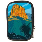 Guadalupe Mountains National Park with El Capitan Peak Texas United States WPA Poster Art Color Compact Camera Leather Case Front