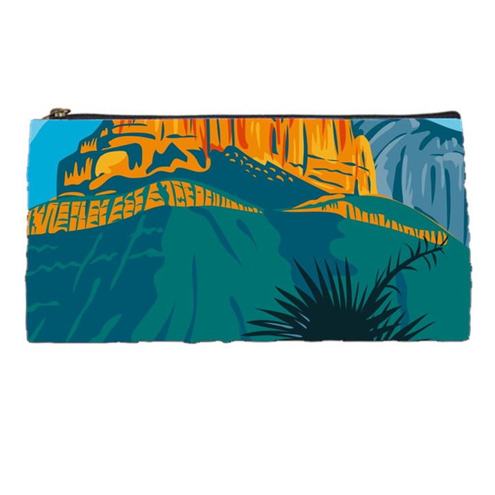 Guadalupe Mountains National Park with El Capitan Peak Texas United States WPA Poster Art Color Pencil Case