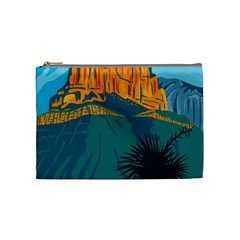 Guadalupe Mountains National Park With El Capitan Peak Texas United States Wpa Poster Art Color Cosmetic Bag (medium) by retrovectors