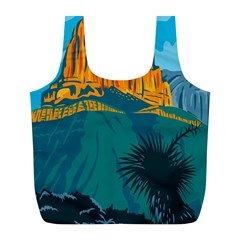 Guadalupe Mountains National Park With El Capitan Peak Texas United States Wpa Poster Art Color Full Print Recycle Bag (l) by retrovectors