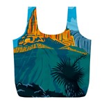 Guadalupe Mountains National Park with El Capitan Peak Texas United States WPA Poster Art Color Full Print Recycle Bag (L) Back