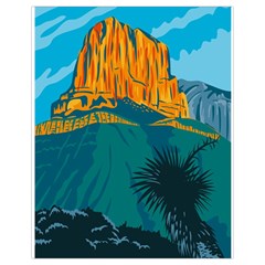 Guadalupe Mountains National Park With El Capitan Peak Texas United States Wpa Poster Art Color Drawstring Bag (small) by retrovectors