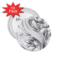 Dragon Lizard Vector Monster 2 25  Buttons (10 Pack)  by HermanTelo