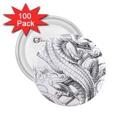 Dragon Lizard Vector Monster 2 25  Buttons (100 Pack)  by HermanTelo