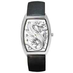 Dragon Lizard Vector Monster Barrel Style Metal Watch