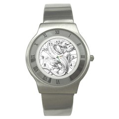 Dragon Lizard Vector Monster Stainless Steel Watch by HermanTelo