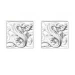 Dragon Lizard Vector Monster Cufflinks (Square) Front(Pair)