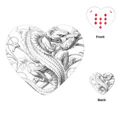 Dragon Lizard Vector Monster Playing Cards Single Design (heart)