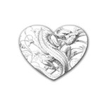 Dragon Lizard Vector Monster Rubber Coaster (Heart)  Front