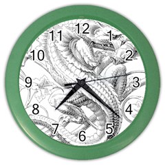 Dragon Lizard Vector Monster Color Wall Clock by HermanTelo