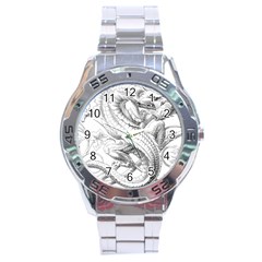 Dragon Lizard Vector Monster Stainless Steel Analogue Watch