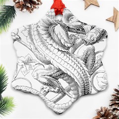 Dragon Lizard Vector Monster Ornament (snowflake) by HermanTelo