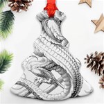 Dragon Lizard Vector Monster Christmas Tree Ornament (Two Sides) Back