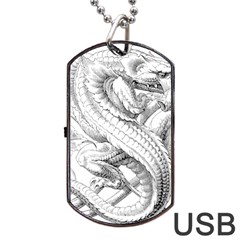 Dragon Lizard Vector Monster Dog Tag Usb Flash (one Side) by HermanTelo