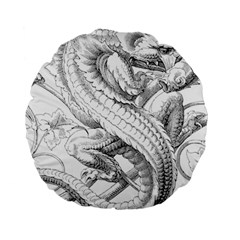 Dragon Lizard Vector Monster Standard 15  Premium Round Cushions