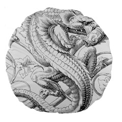 Dragon Lizard Vector Monster Large 18  Premium Round Cushions by HermanTelo