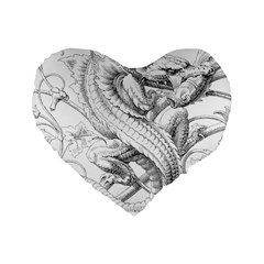 Dragon Lizard Vector Monster Standard 16  Premium Heart Shape Cushions