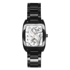 Dragon Lizard Vector Monster Stainless Steel Barrel Watch