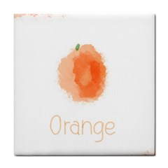 Orange Fruit Watercolor Painted Tile Coaster by Mariart