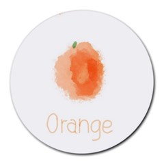 Orange Fruit Watercolor Painted Round Mousepads